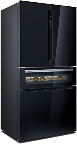 Siemens KF96RSBEA iQ700 Smarte Multi-door Kühl Gefrierkombination, 183 x 90,6 cm, 401 Litre Kühlen + 171 Litre Gefrieren, Nofrost nie wieder abtauen, Supercooling schnellere Kühlung,Icetwister,Schwarz