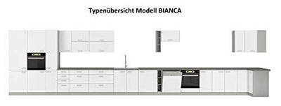 Küche Bianca Ecke I 210x330 cm Küchenzeile in Hochglanz weiß Küchenblock