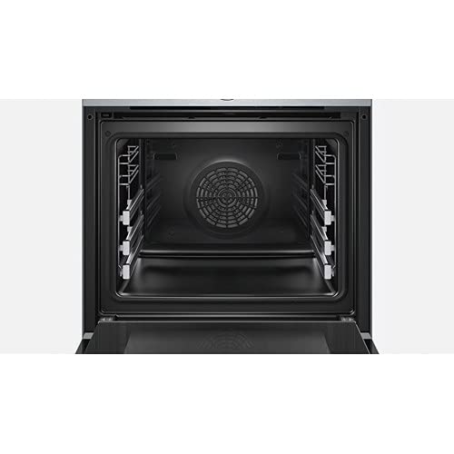 Bosch HBG632TS1 Serie 8 Einbau-Backofen, 60 x 60 cm, Made in Germany, 4D Heißluft Backen auf 4 Ebenen, TFT-Touchdisplay, Schnellaufheizung, SoftClose, SoftOpen, Kindersicherung