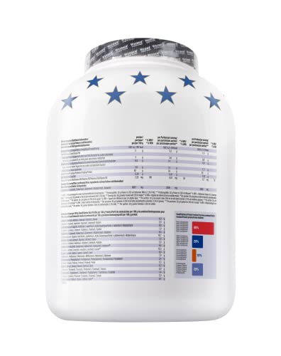 Weider Premium Whey Protein Pulver, hochwertiges Eiweißpulver mit Whey Isolat zum Muskelaufbau mit hohem Anteil an EAA, BCAA und freiem L-Glutamin, perfekte Löslichkeit – Erdbeer-Vanille, 2,3kg