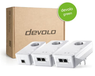 devolo Magic 2 WiFi 6 Multiroom Kit, WLAN Powerline Adapter -bis zu 2.400 Mbit/s, Mesh WLAN Steckdose, 4X Gigabit LAN, Access Point, dLAN 2.0, weiß