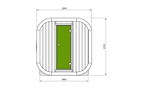 FinnTherm Fasssauna aus Holz ScandiCube Comfort, Outdoor-Sauna modern, Außensauna Garten mit 42 mm Wandstärke, Saunahaus 204 x 225 x 212 cm, naturbehandelt oder Thermoholz