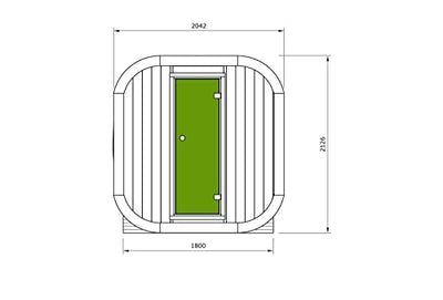 FinnTherm Fasssauna aus Holz ScandiCube Comfort, Outdoor-Sauna modern, Außensauna Garten mit 42 mm Wandstärke, Saunahaus 204 x 225 x 212 cm, naturbehandelt oder Thermoholz