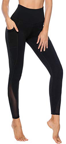 Persit Yoga Leggings Damen, Sporthose Yogahose Sport Leggins Tights für Damen, 40-42 (Herstellergröße L), Schwarz