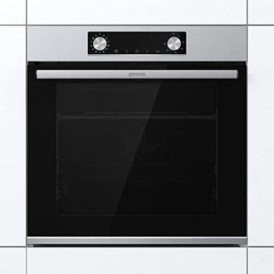 Gorenje BOS 6737 E13X Einbau-Backofen / 77 Liter/Heißluft/ExtraSteam/GentleClose & Open/EcoClean/Air Fry/PizzaMode/PerfectGrill/Teleskopauszüge/Inox-Look, Grau