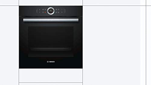 Bosch HBG675BB1 Serie 8 Einbau-Backofen, 60 x 60 cm, Made in Germany, Pyrolyse Selbstreinigung, AutoPilot 10 10 Automatikprogramme, 4D Heißluft Backen auf 4 Ebenen, TFT-Touchdisplay, Schnellaufheizung