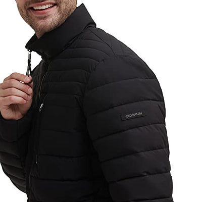 Calvin Klein Herren Packable Down Jacke, Schwarz Stretch, X-Large