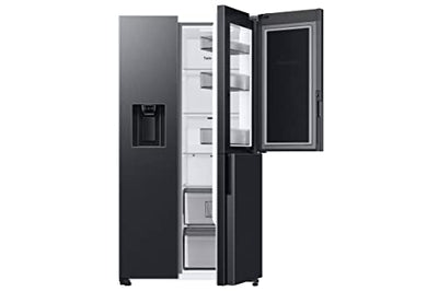 Samsung RH68B8521B1/EG Side-by-Side Kühlschrank, 178 cm, 627 ℓ, Food Showcase-Tür, Platzsparender In-Door Icemaker, Twin Cooling+, No Frost+, 4,5 ℓ Wassertank, Premium Black Steel