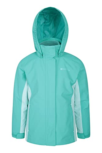 Mountain Warehouse Lightning 3-in-1 Kinder-Jacke - wasserdichte Winterjacke mit Fleecefutter, atmungsaktive Übergangsjacke für Jungen und Mädchen mit Abnehmbarer Kapuze Blaugrün 2-3 Jahre