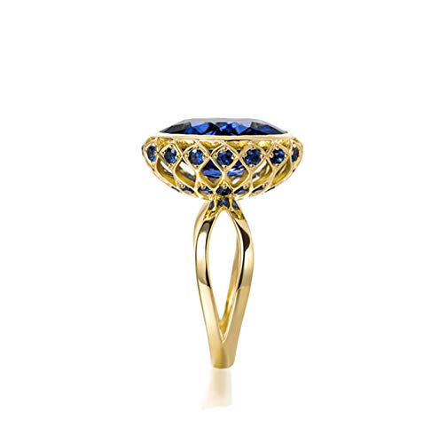 ANAZOZ Echtschmuck Damen Ring 18 Karat Weißgold Kreuz Luxus Ringe für Frauen 1.32ct Saphir Verlobungsring Ehering Saphir Ringe Größe 62 (19.7)