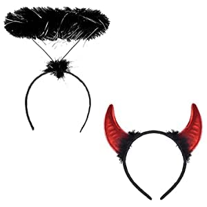 Singtis Schwarz Flügel, Engel Kostüm Damen, Flügel Schwarz und Heiligenschein, Teufel Kostüm Damen, Schwarze Flügel Groß, Wings Costume für Kostümparty Halloween Verkleidung, + 1x Teufelshörner