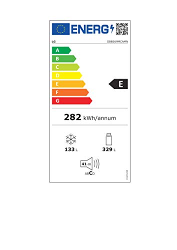 LG GBB567PZCMB1 Kühlschrank Combi 85 m, A++, Fassungsvermögen 374 l mit Wasserspender, Serie 7, Edelstahl Anti-Fingerprint