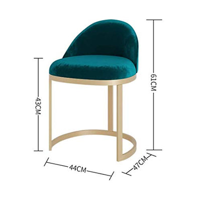 Flanell-Barhocker mit Rückenlehne, Kneipenstuhl, Zuhause, Küche, Barhocker, rückenfrei, Generation, einfacher Schminktisch, Stuhl, Rückenlehne, Schreibtischhocker (Farbe: Grün)