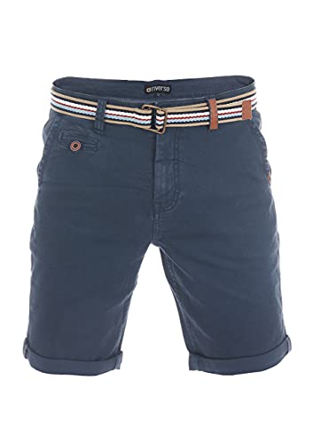 riverso Herren Chino Shorts RIVKlaas Regular Fit Gürtel Bermuda Kurze Hose Sommer Short 98% Baumwolle Blau w33, Größe:W 33, Farbe:Dark Blue (19400)