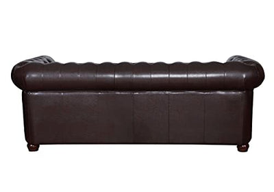 Küchen-Preisbombe Edles Chesterfield Sofa 3 Sitzer in Kunstleder Vintage braun Couch Polstersofa