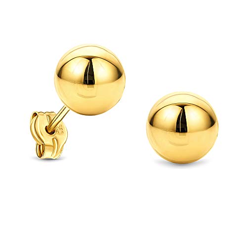 Miore Ohrringe Damen Gelbgold 14 Karat / 585 Gold Ohrstecker Kugel