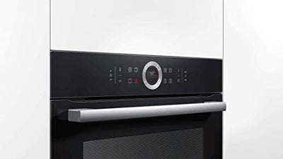 Bosch HBG675BB1 Serie 8 Einbau-Backofen, 60 x 60 cm, Made in Germany, Pyrolyse Selbstreinigung, AutoPilot 10 10 Automatikprogramme, 4D Heißluft Backen auf 4 Ebenen, TFT-Touchdisplay, Schnellaufheizung