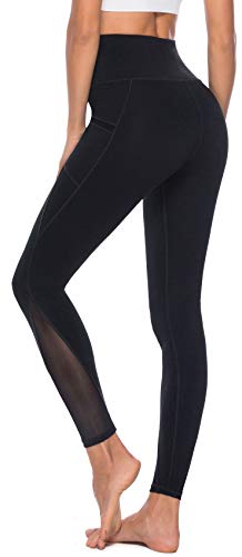 Persit Yoga Leggings Damen, Sporthose Yogahose Sport Leggins Tights für Damen, 40-42 (Herstellergröße L), Schwarz