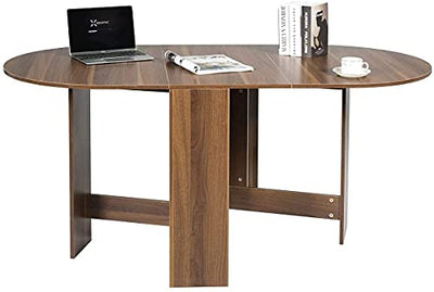 RELAX4LIFE Klapptisch Esstisch, Küchentisch Klappbar, Esszimmertisch 60 kg belastbar, Faltbarer Konsolentisch aus Holz, Kaffeetisch für 6 Personnen, Beistelltisch für Esszimmer & Küche & Büro, braun