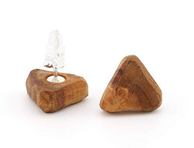 NaturSchatulle Holzschmuck Ohrringe Damen Holzohrringe Stecker Pflaumenholz 1cm I Natürliche Holz Ohrstecker Schmuck 925 Sterling Silber