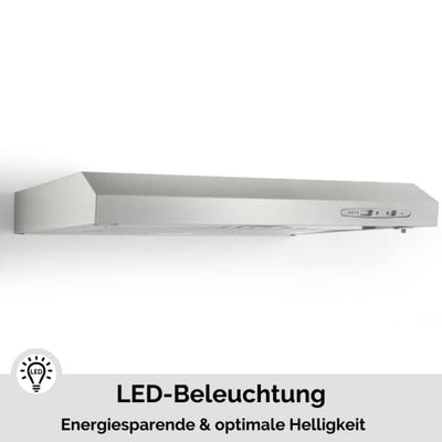 PKM Unterbauhaube UBH 5000 H 2 | Dunstabzugshaube | 60cm Breite | Extra flach | Abluft | Umluft | LED-Beleuchtung | Silber