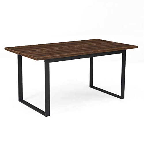 B&D home Esstisch Holz Industrial, Tischplatte 160x90 cm Akazie Optik, Kufengestell schwarz, Tisch Esszimmermöbel, Küchentisch, Holztisch, Esszimmertisch, für Esszimmer, Küche