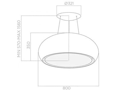 Elica Seashell PRF0098393 Inselhaube Schwarz Dunstabzugshaube Abzugshaube