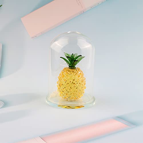 NOETS Kristallprisma Ananas in Kuppel Segen Figur Briefbeschwerer Träume Handwerk Ornament Souvenir Weihnachtsgeschenk Schreibtisch Büro Dekor Kristall Ornament (Farbe: goldene Ananas)