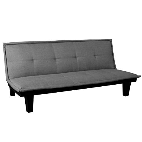 Mendler 3er-Sofa HWC-C87, Couch Schlafsofa Gästebett Bettsofa Klappsofa, Schlaffunktion 170x100cm - Textil, dunkelgrau