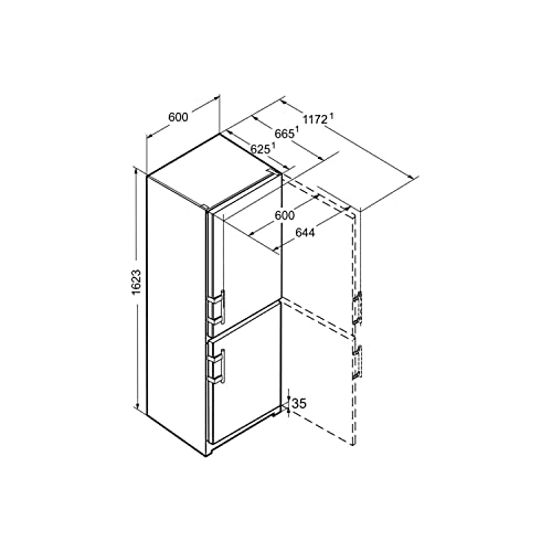 Liebherr Freistehender Kühlschrank/Gefrierschrank, 50/50 geteilt, frostfrei, 60 cm breit, Edelstahl