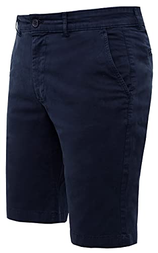 Banqert Herren Short Kurze Hose-n, Männer Organic Shorts Regular Slim-fit, Herrenshort-s Pant-s, einfarbig-e Freizeit Wanderhose für Jungen Chino Cargo Knielang, Blau Blue Navy L Large