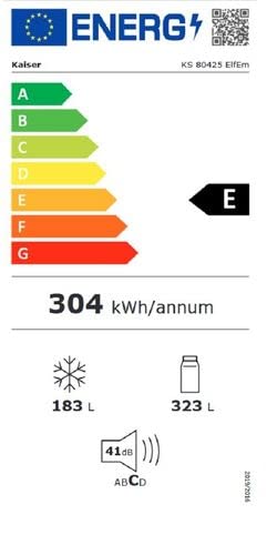 Kaiser Küchengeräte Side-by-Side KS 80425 ElfEm, 83 cm breit, 183 cm hoch, 83.6 cm breit, Retro Kühlschrank, Side-by-Side Kühl Gefrier Kombi, No Frost 506 L, AD/BE