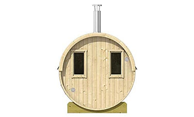 FinnTherm Fass-Sauna Levi aus Holz mit 42 mm Wandstärke besondere Dachform