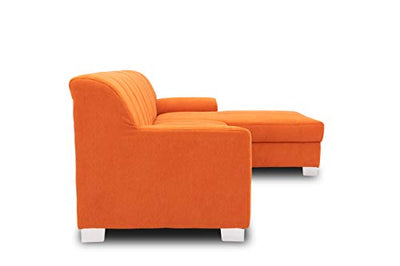 DOMO Collection Capri Ecksofa | Eckcouch in L-Form mit Schlaffunktion, Polsterecke Schlafsofa, orange 239x152x75 cm