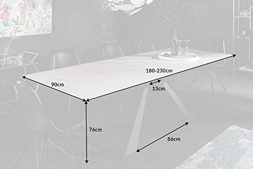 riess-ambiente.de Ausziehbarer Esstisch Concord 180-230cm Marmor-Optik aus Keramik Esszimmertisch Konferenztisch Tisch