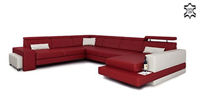 Bullhoff by Giovanni Capellini Ledersofa XXL Wohnlandschaft Leder Eck Sofa Couch Ledercouch Ecksofa U-Form mit LED-Licht Beleuchtung Designsofa Bayern