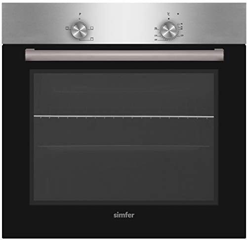 Simfer Einbau-Backofen 60 cm BO 6019, 62 L, 3 Funktionen, Backraumbeleuchtung, 2-fach Verglasung, Emaillierter Garraum, Kühlgebläse, 2 Jahre Garantie