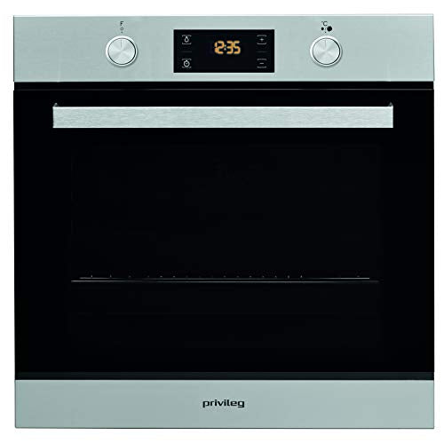 Privileg PBWR6 OH5V IN Einbau-Backofen/ 71 L/Hydrolyse-Reinigungsfunktion/Multifunktions-Umluftbackofen mit 7 Funktionen/Edelstahl/Turn&Go/Click&Clean/Versenkbare Bedienknebel