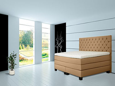 boxspringbettenshop24.de - ROCKSTAR SE Skyscraper Edition von Welcon - Boxspringbett 180x200 Härtegrad H1, H2, H3, H4 oder H5 für beide Seiten wählbar, diverse Farben mit freistehenden Tonnentaschenfederkernen, Kaltschaum-Topper, Echtholzfüßen, Designer-K