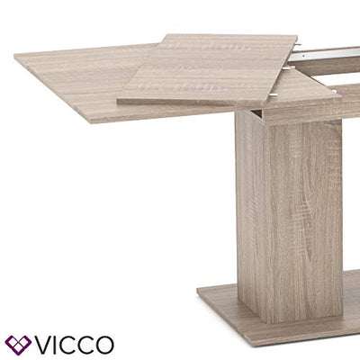 Vicco Esstisch DIX 90 x 140cm - 180 cm Esszimmertisch ausziehbar Küche Tisch (Sonoma Eiche)