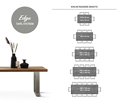 DELIFE Esszimmertisch Edge Akazie Braun 300x100 XL Metall Schräg Live-Edge Gestell: Metall Schräg