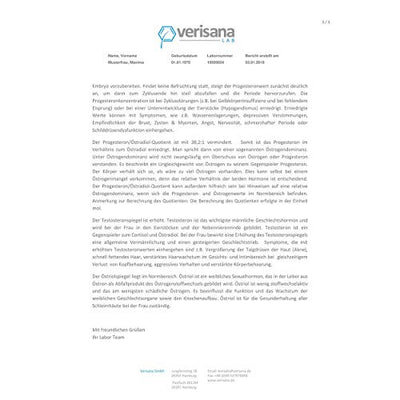 Verisana Wechseljahre Test Hormone Frauen – Hormonspeicheltest (Meno Balance) auf Östrogene (Östradiol & Östriol), DHEA, Progesteron & Testosteron – Wechseljahresbeschwerden identifizieren & behandeln