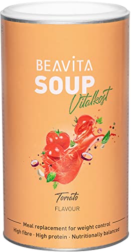 BEAVITA Diät Suppe Tomate (540g Dose) für 9 Suppen zum Abnehmen, nährstoffreicher Mahlzeitenersatz Shake, Kalorien sparen & Gewicht reduzieren mit Diät Shakes zum Abnehmen