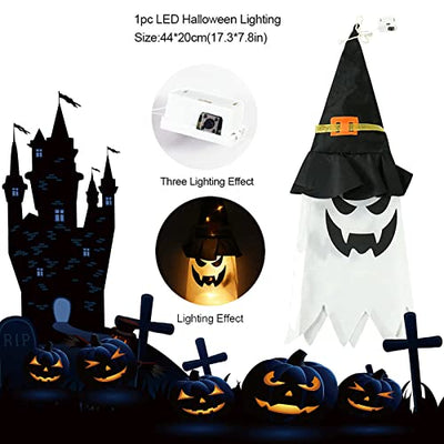 RHYUUI Halloween Lichterkette,Geist Deko Hexenhut Halloween Lichter, Hexe Hüte Halloween Dekorationen Lampe für Karneval Cosplay Motto Party Dekorationen Outdoor Indoor Deko