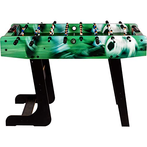 GAMES PLANET Tischfussball „Belfast“, klappbar, Farbe: Soccer, nahtlos hochgezogene Spielfeldecken, inkl. 2 Bälle, Kicker Kickertisch Tischkicker