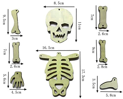 Jingyukj Halloween Totenkopf-Holzhandwerk,20cm*55cm,außendekoration,Halloween deko,grusel deko,Dekoration Skelett, Zombie zur Garten-Dekoration für Halloween