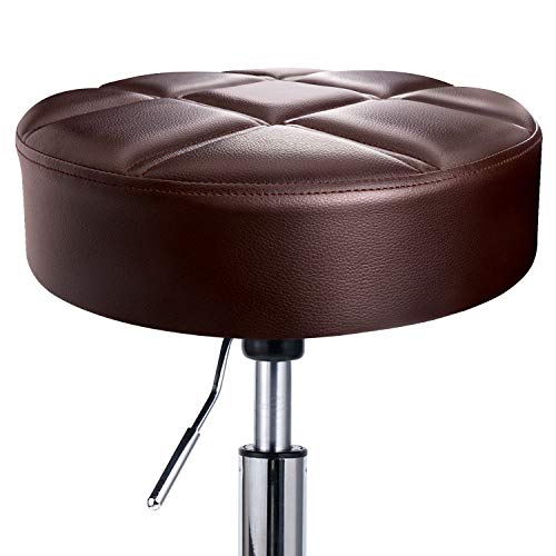 Leader Accessories Drehhocker höhenverstellbar Rollhocker Funktionaler Arbeitshocker Studiohocker im modernen Design Braun(Sitz Φ35cm)