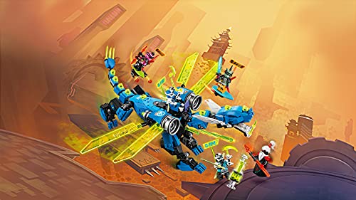 Lego 71711 NINJAGO Jays Cyber-Drache Mech, Bauset mit den Minifiguren Jay, NYA und Unagami