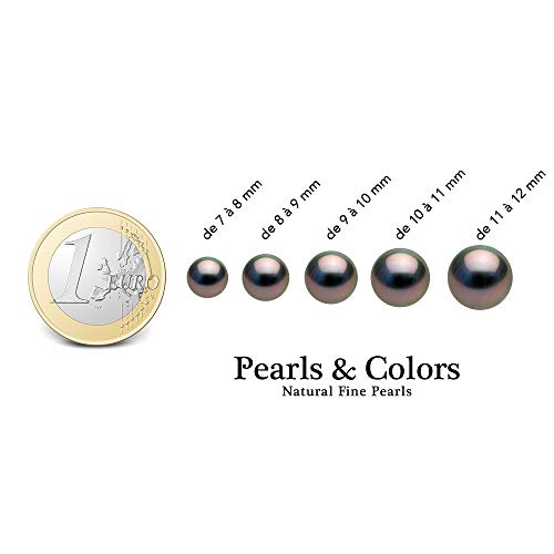 PEARLS & COLORS - Ohrringe - Prestige Schmuck - Diamant 0.080 Cts - Gold - Echte Tahiti-Zuchtperle Birne 9-10mm - Qualität A+ - Erhältlich Gelbgold und Weißgold - Damenschmuck ...