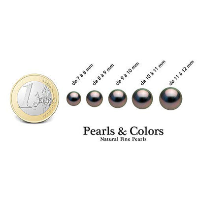 PEARLS & COLORS - Ohrringe - Prestige Schmuck - Diamant 0.080 Cts - Gold - Echte Tahiti-Zuchtperle Birne 9-10mm - Qualität A+ - Erhältlich Gelbgold und Weißgold - Damenschmuck ...